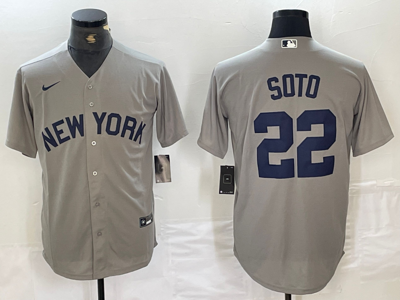 Men's New York Yankees Juan Soto #22 Gray Limited Jersey